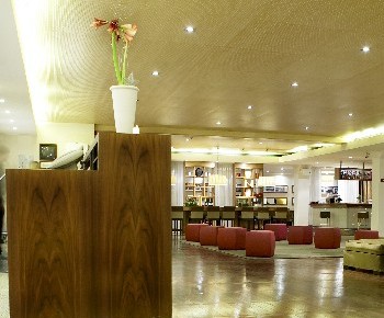 Stylish lobby of Hotel Amaranten